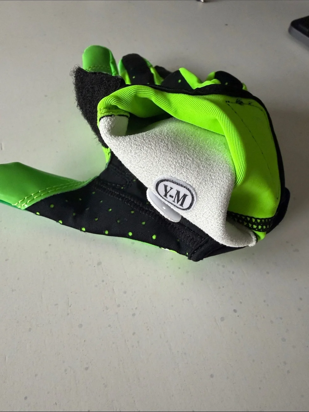 Battle Doom Speed Kids Football Gloves Youth Medium  Slime Drip Design